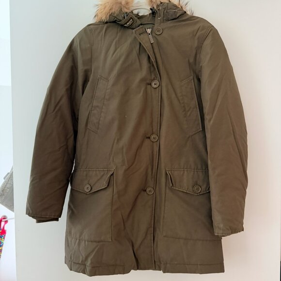 Woolrich Artic Parka Down w Real Fur Hood Trimming, Hunter Green, Size XS - Picture 1 of 6